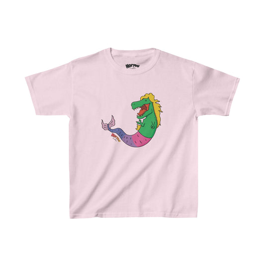 T-Rex Mermaid - Kids Heavy Cotton Tee