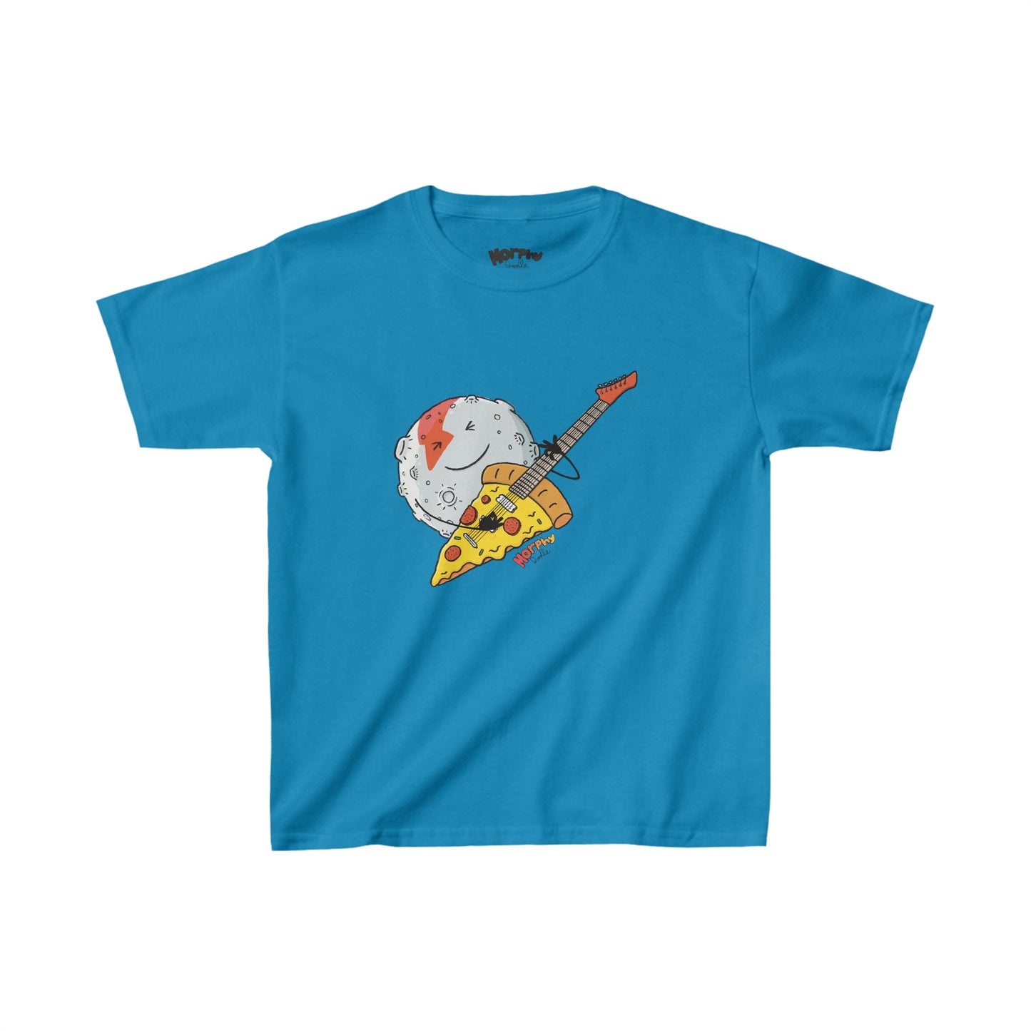 Moon Playing Pizza Guitar - Kids Heavy Cotton™ Tee